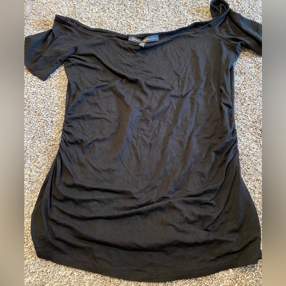 White House black market ruched sides size S drop shoulder top